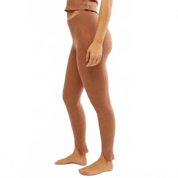 Free People Lux Life High Waist Rib Leggings Camel NWT XS - Picture 2 of 5